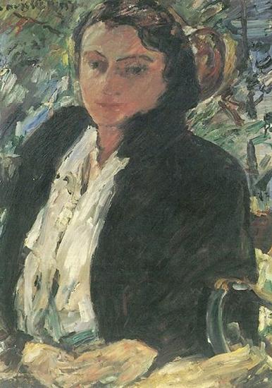 Portrat Charlotte Corinth in gruner Samtjacke, Lovis Corinth